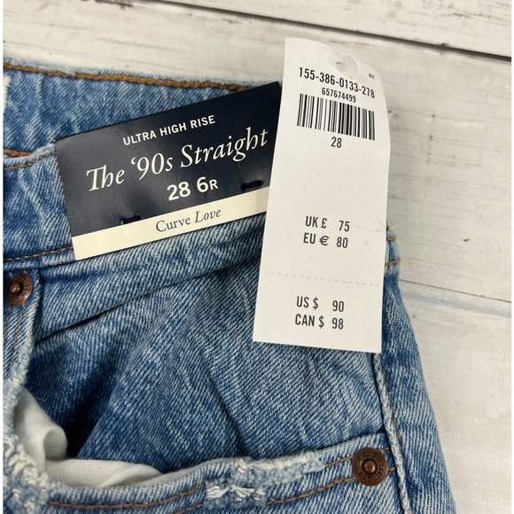 Abercrombie & Fitch ‘90s Straight Ultra High Rise 28/6R Denim Jeans NWT - Picture 5 of 12